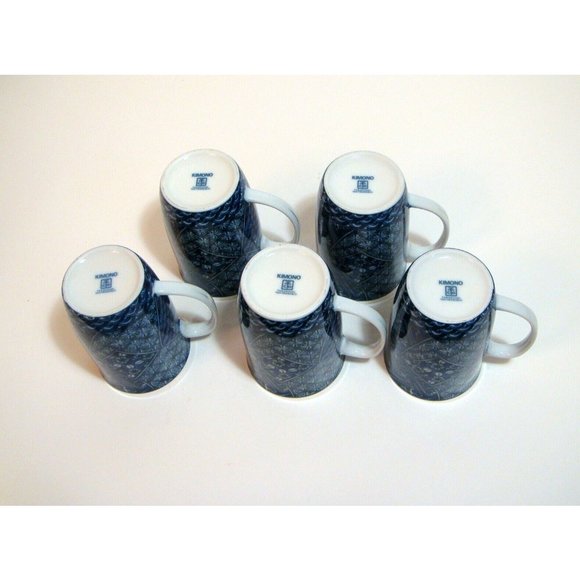 Takahashi Mugs Kimono Blue and White Set of Five - Picture 6 of 7